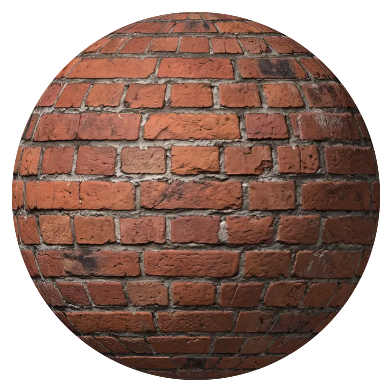Brick texture lit in 3D with its normal map
