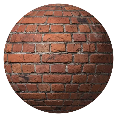 Brick material ball lit with its AI normal map
