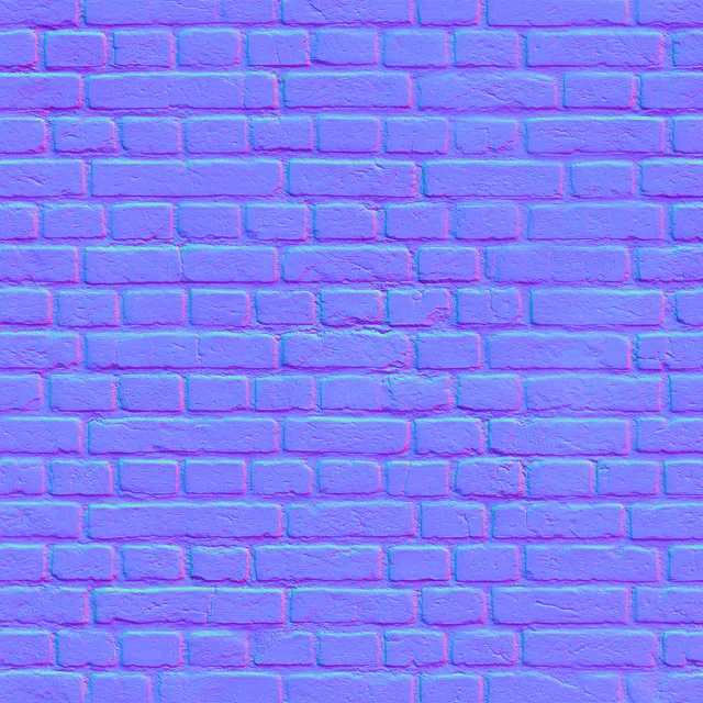 Brick normal map with beveled bricks and recessed mortar