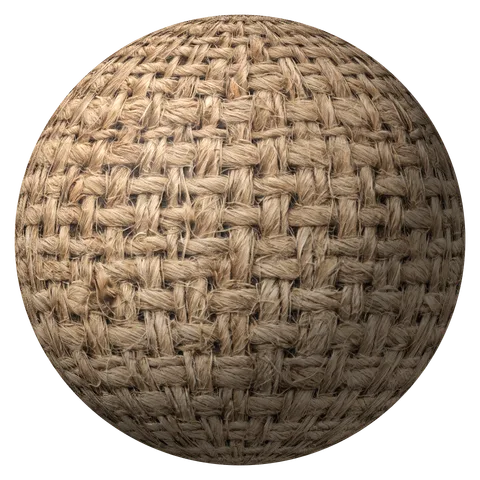 Burlap fabric material ball lit with its AI normal map
