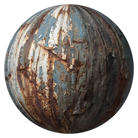 Rusty metal material ball lit with its AI normal map