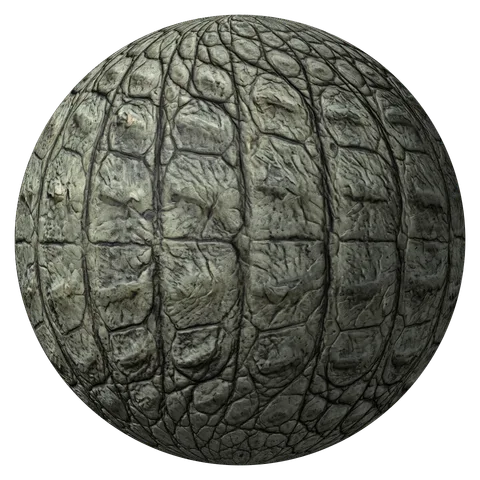 Crocodile skin material ball lit with its AI normal map