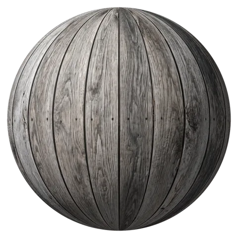Wood planks material ball lit with its AI normal map
