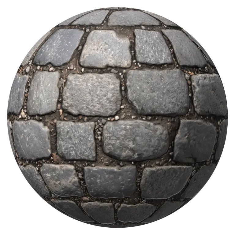 Cobblestone material ball lit in 3D