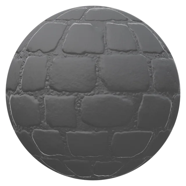 Clay ball with cobblestone relief and evenly lit gaps