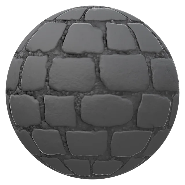 The same clay ball with ambient occlusion darkening every gap