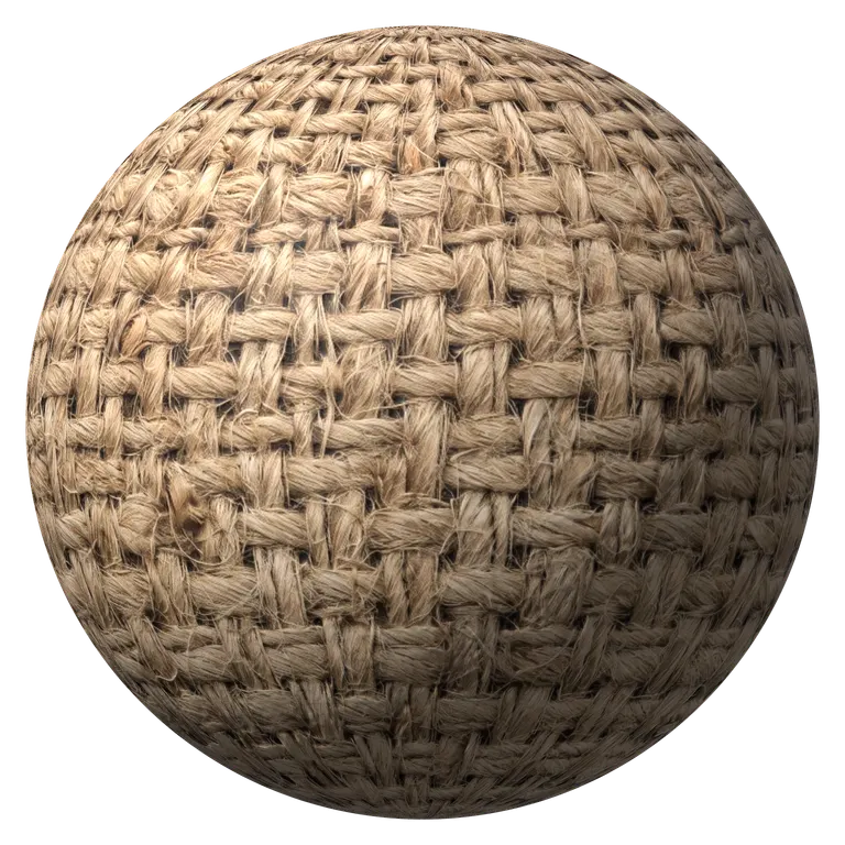 Burlap material ball lit in 3D