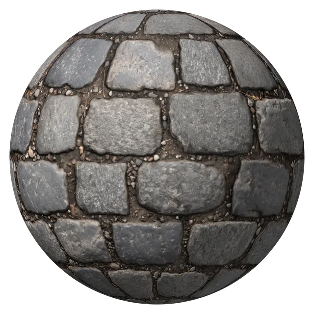 Cobblestone sphere with a normal map and a smooth round outline
