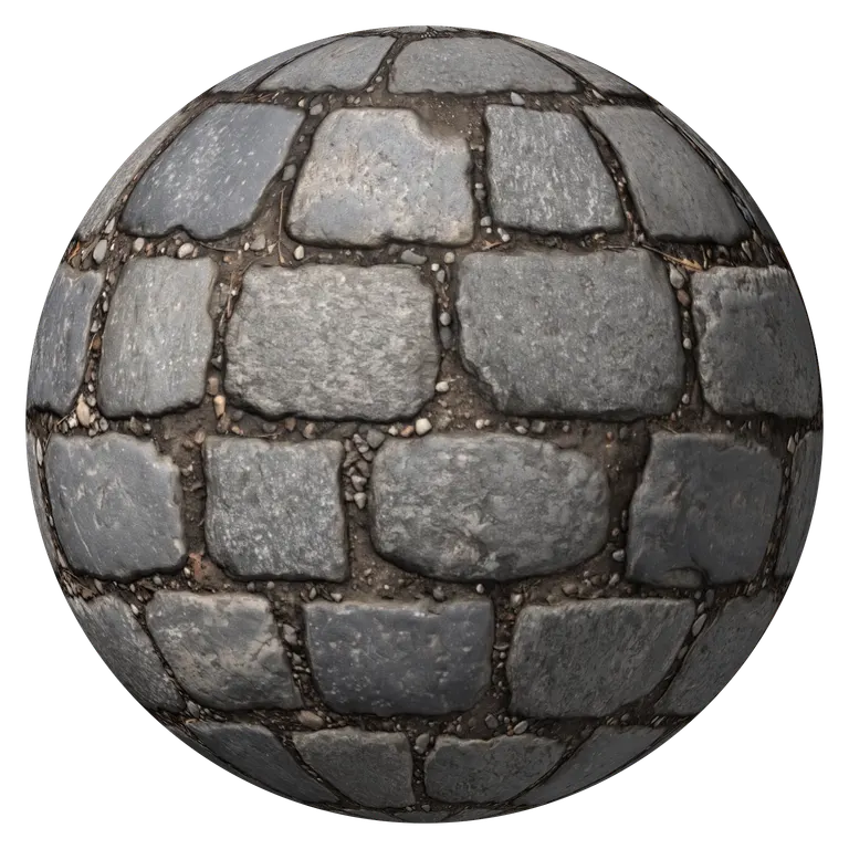 Cobblestone material ball lit in 3D