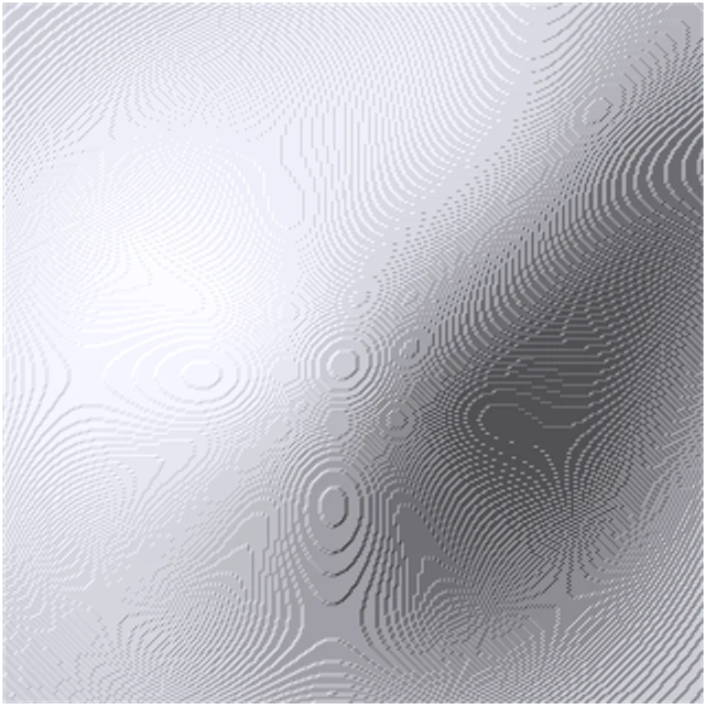 Smooth hill from an 8-bit height map with rings of stair steps