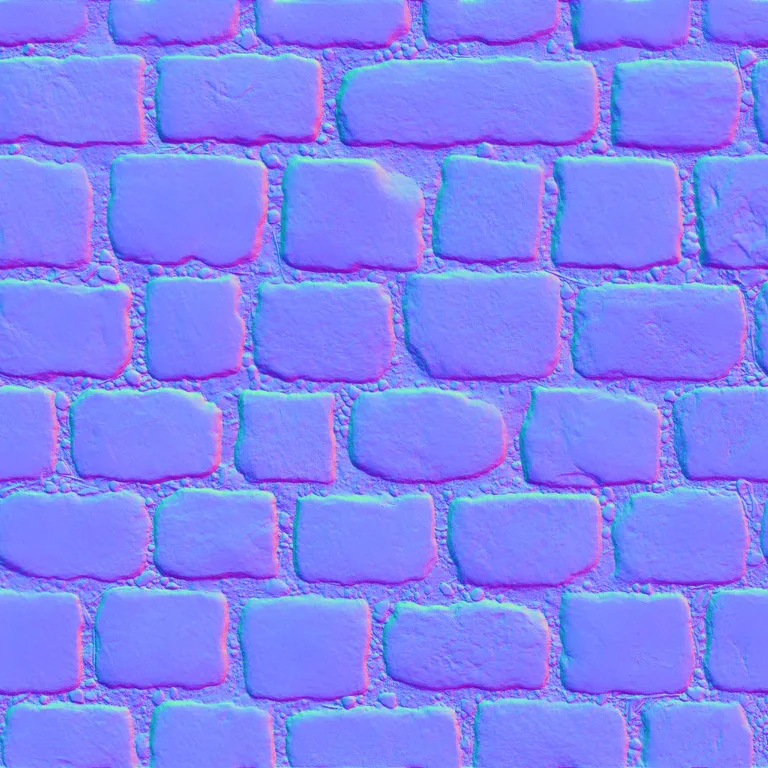 Cobblestone normal map in OpenGL format, the sample