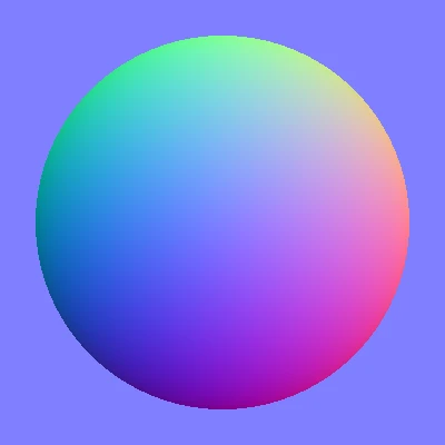 Normal map of a dome, green at the top